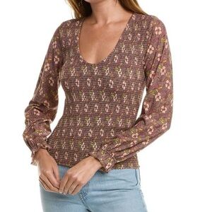 National LTD bunny long sleeve floral print top